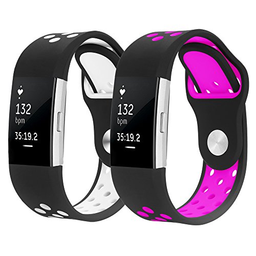 Band for Fitbit Charge 2 , Hanlesi Silica gel Soft Silicone Breathable Adjustable Fashion Replacement Sport Strap Band for Fitbit Charge 2 Smartwatch Heart Rate Fitness Wristband(2017 NEW)