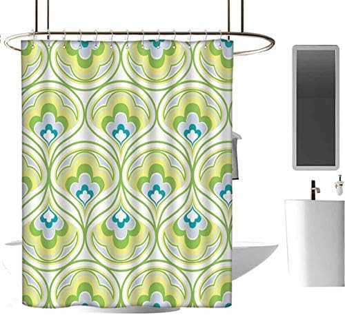 Genhequnan 幾何学模様シャワーカーテン エクストラワイドシャワーカーテン モダンなバスルーム ホームデコレーション W108 X L72 Inch