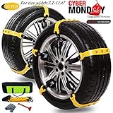 Car Snow Chains for Car Suv Truck,Anti Slip Tire Chain,Adjustable Universal Emergency Thickening Anti Snow Cables,Winter Driving Security Chains,Traction Mud Snow Chains-Fit for Tire Width: 185-295mm