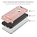 BENTOBEN iPhone 6S Case, iPhone 6 Case, Bling Glitter Slim Hybrid Dual Layer TPU Bumper Hard PC Cover Coat Sparkly Shiny Cute Faux Leather with Metal Kickstand for 4.7 inch iPhone 6S/6 Rose Gold