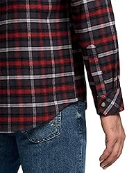 CQR Men's 100% Cotton Plaid Flannel Shirt, Long