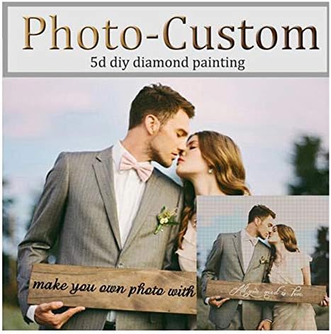 5D DIY Diamond Painting Personalized Photo Portrait Painting Full Diamond Square Diamond Cross Stitch Embroidery Decoration Family (Custom Painting, 23.6x31.5inch/60x80cm)