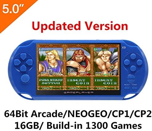 CZT New 5 Inch Screen 16GB 64Bit Retro Handheld Game Console Built-in 1300 Games MP4 MP5 Function Support Arcade NEOGEO/CPS FC/NES,SFC/SNES/GB/GBC/GBA/SMC/SMD/SEGA Video Games Console MP4