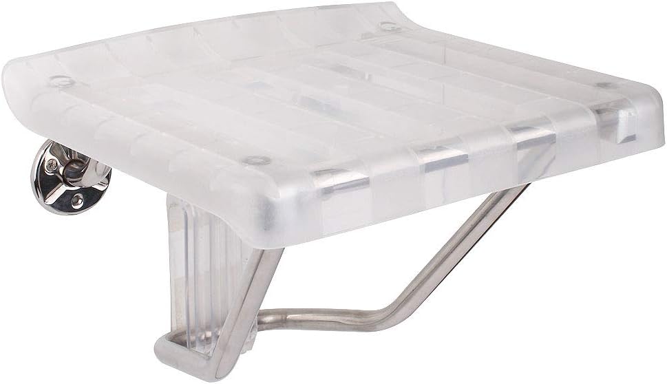 Arian EcoSpaⓇ Prestige Bathroom Mobility Aid | Wall Mounted Clear Folding Shower Seat Stool | Max. 160kgs/25st