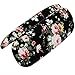 ZZ Sanity Flower Fabric Covered Clam Shell Style Eyeglass Case Spectacles Box （Black2）