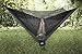 Double Hammock - Everest | Bug & Mosquito Free Camping & Outdoor Hammocks Tent Reversible Integrated BugNet YKK Zipper Ripstop Diamond Weave Nylon Carabiners & Tree Saver Straps | Black