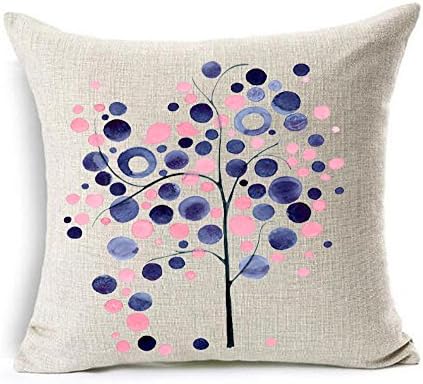 Cartoon circle tree Throw Pillow Case Cushion Cover Decorative Cotton Blend Linen Pillowcase for Sofa 18 "X 18 " ?? ?? ¡­ (19)