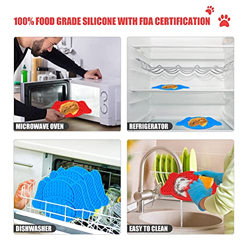 Lick Mat for Dogs, Pet Slow Feeders with Suction Cups, Interactive Dog Toys Dog Licking Mat, Calming Mat for Dog Anxiety Relief, Food Grade Silicone Lick Pad Perfect for Bathing, Grooming, Training