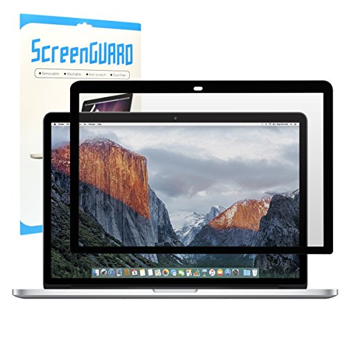 TopCase Anti-glare Bubble Free LCD Screen Protector with Black Frame for Apple Macbook Pro 13