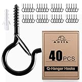 ADIIL 40 PCS Q Hanger Hooks with Safety