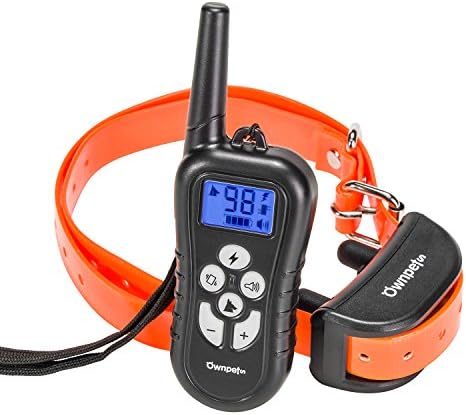 Dog Training Collar, Ownpets Dog Training Shock Collar with Remote, 1200 FT Range - Rechargeable &amp; WaterProof, 4 Mode Shock/Vibration/Beep/Light for All Size Dog (10-100Lb), Bonus Dog Training Ebook