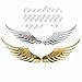3D Personalized Car Stickers Metal Angel Wings Car Stickers Badge Wings Decoration Stickers For BMW Audi Ford Volkswagen Toyota Car (Silver)