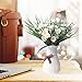 AmyHomie Artificial Flowers, Silk Daisy, Artificial Gerber Daisy for Home Decoration, Artificial Daisy for Wedding Decoration (white with leaves)