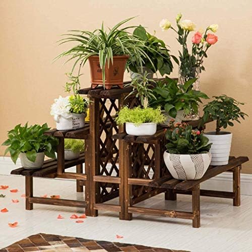 Sxrdz 防腐剤固体木材ラダーフラワースタンドフラワーポットラックガーデニング吊りプランプランドバスケット サイズ 90 60 68 Rdz Size 5 好評 100 90 68