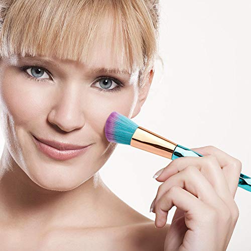 Makeup Brush Set, KOMAKE 12pcs Blue Makeup Brushes Travel Set With Holder Makeup Brush Organizer Foundation Powder Contour Blush Eye Cosmetic Brush Sets With Bonus Gift Makeup Sponge - Thumbnail 5