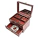 Retro Antique Flower Carved Wooden Jewelry Storage Box Container Case