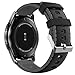 Gear S3 Frontier/Classic Soft Silicone Watch Bands 22mm Rubber Watch Strap with Stainless Steel Buckle Replacement Wristband for Samsung Gear S3 Frontier/Classic Smart Watch - Black/Gray Stitching