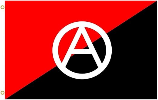 Amazon Com Large Flag Anarchist Flag With A Symbol 2 Flag A Red And Black Flag Used As Anarchy Symbol With Letter A With A Circle In The Centre Flag Outdoor Flag
