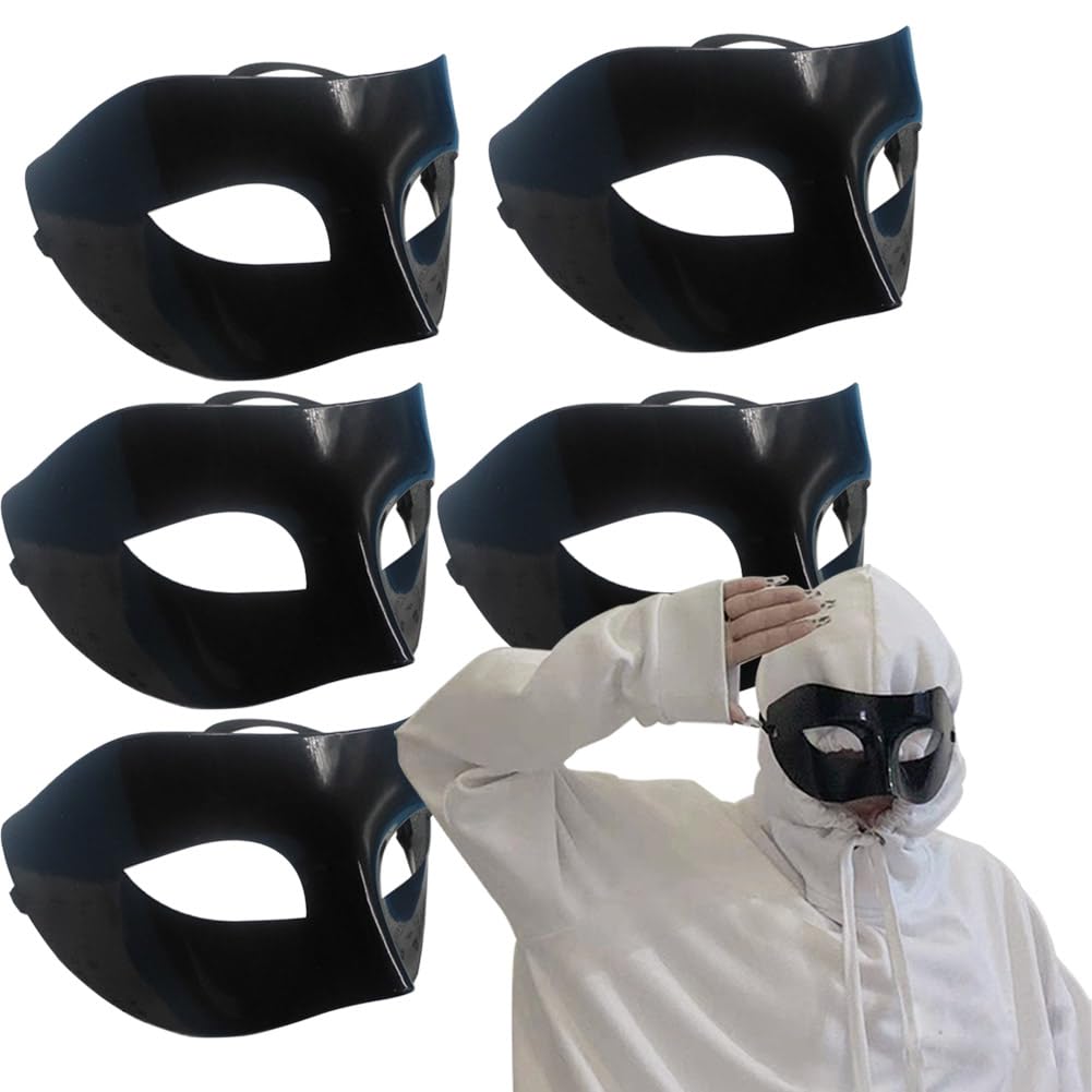 TempFoo Masquerade Mask for Women Men Adult Black Half Face Venetian for Halloween Easter Carnival Christmas Cool Masks Cosplay Ball Party Decoration Couples Games Gifts 5pc