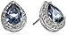 Sterling Silver Swarovski Denim Blue and Clear Crystal Pear Stud Earrings