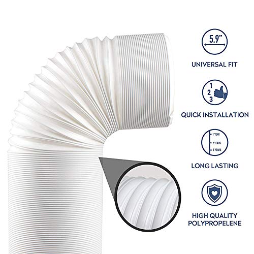 dezirZJjx Air Conditioner Accessories, 2Pcs Window Slide Kit Plate +5.9'' Window Adapter Tube Connector +5.90" Exhaust Hose for Portable Air Conditioner - Thumbnail 6