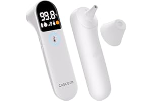 Ear Forehead Thermometer for Adults and Kids: COOCEER Touchless Temperature Measurement - Fast Easy and Accurate Digital Fever Thermometers for Family, Baby, Infants, Toddler, Children