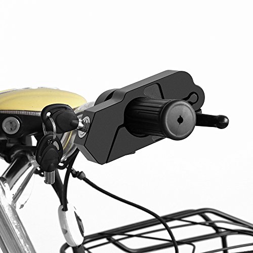 ALLOMN Motorcycle Grip Lock Security Throttle / Brake / Handlebar Locks One Push to Lock for Bike Scooter Moped ATV, Black