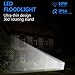 YUNLIGHTS Spotlight LED Flood Light 49LED lamp Beads 50W 5000LM 6500K, IP66 Waterproof Work Light Outdoor Floodlight for Garage, Yard, Garden, Playground, Lawn, Yard Basketball Court