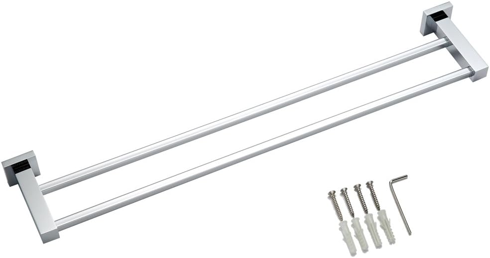 KINSE ® Toallero doble cromado toallero acero inoxidable ...