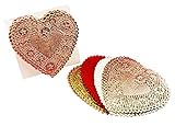 School Smart Heart Shaped Paper Lace Doilies - 4 inch - Pack of 100 - Assorted Colors