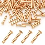 100 Pieces Round Head Solid Rivets Fasteners Copper