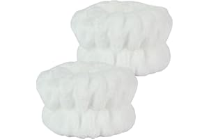 DESKEMAI 2pcs White Wrist Bands for Washing Face, Spa Face Wash Wristbands, Absorbent Microfiber Wristbands for Bathing, Yoga Practitioners, Fast Drying, Prevent Water Spilling Down Your Arms