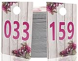 GoalWish Ventures Large Live Sale Number Tags Bundle for Facebook Live Sales and LuLaroe Supplies, Normal and Reversed Mirrored Image, Reusable Hanger Cards, 200 Consecutive Numbers (001-200)