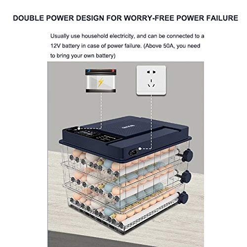 JHKGY Züchter Digitaler Inkubatoren,Geflügel Brutmaschine,Mit Temperaturregelung,Eier Inkubator,Mit Vollautomatischer… – Bild 7