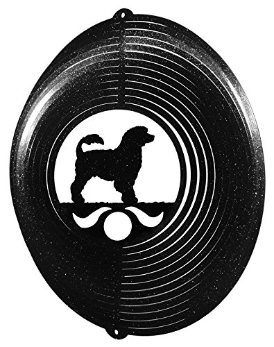 PORTUGUESE WATER DOG Circle Swirly Metal Wind Spinner