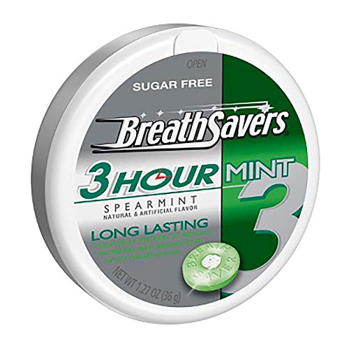 BREATH SAVERS 3HOUR MINT SPEARMINT Can 1.27 oz Each ( 8 in a Pack )