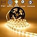 Laimante 5m/16.4ft 12V Led Strip Lights Kit, 3000K Warm White, SMD 2835 300LEDs Dimmable Led Tape with RF Remote Dimmer and UL Listed Power Supply, Under Cabinet Kitchen Bedroom Strip Lighting