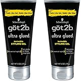 Got2b Ultra Glued Invincible Styling Hair Gel, 6 Ounces (Pack of 2)