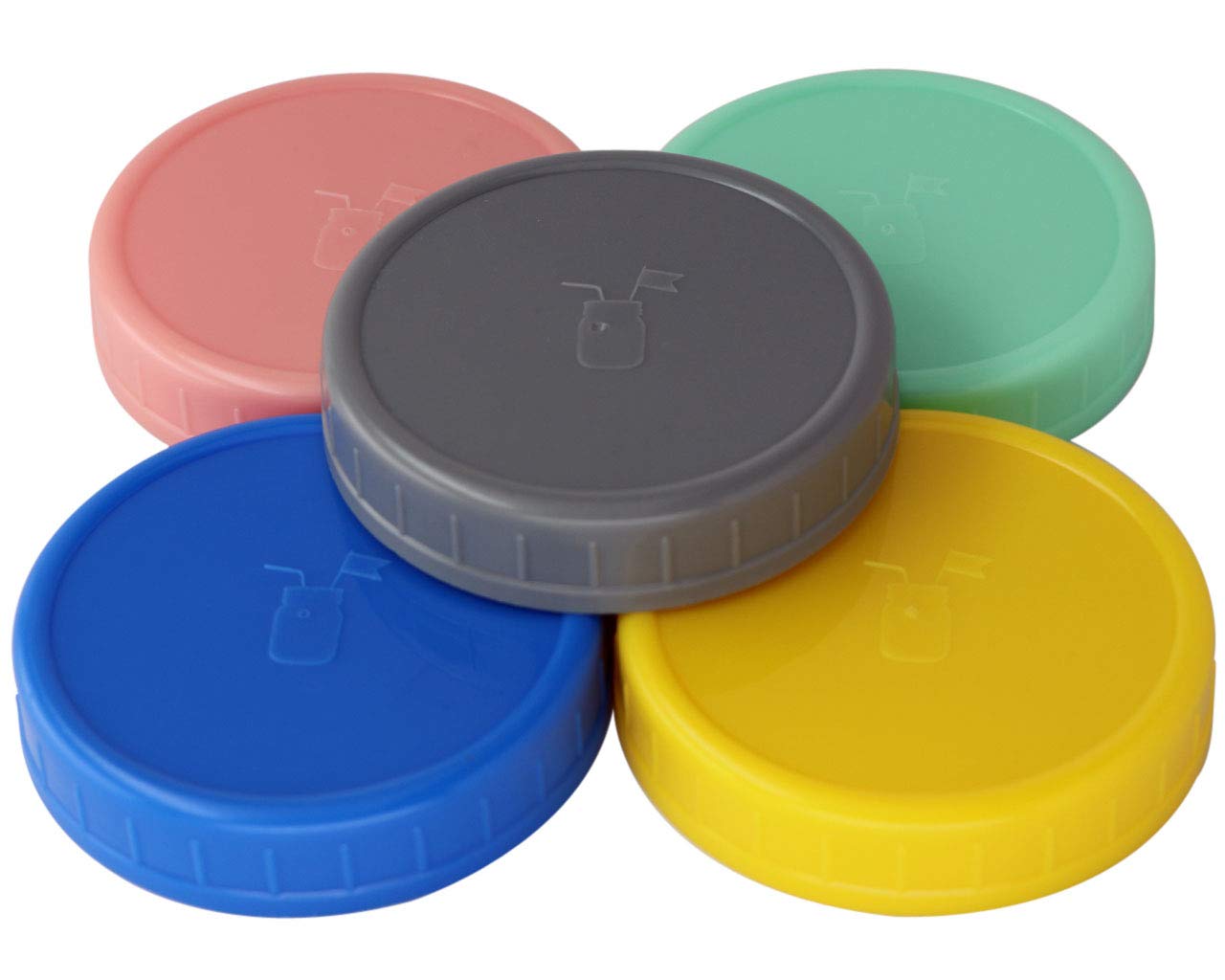 MJL Leak Proof Plastic Storage Lids With Silicone Liners For Mason Jars (5 Pack, Regular Mouth) 1 MJL Leak Proof Plastic Storage Lids With Silicone Liners For Mason Jars (5 Pack, Regular Mouth)