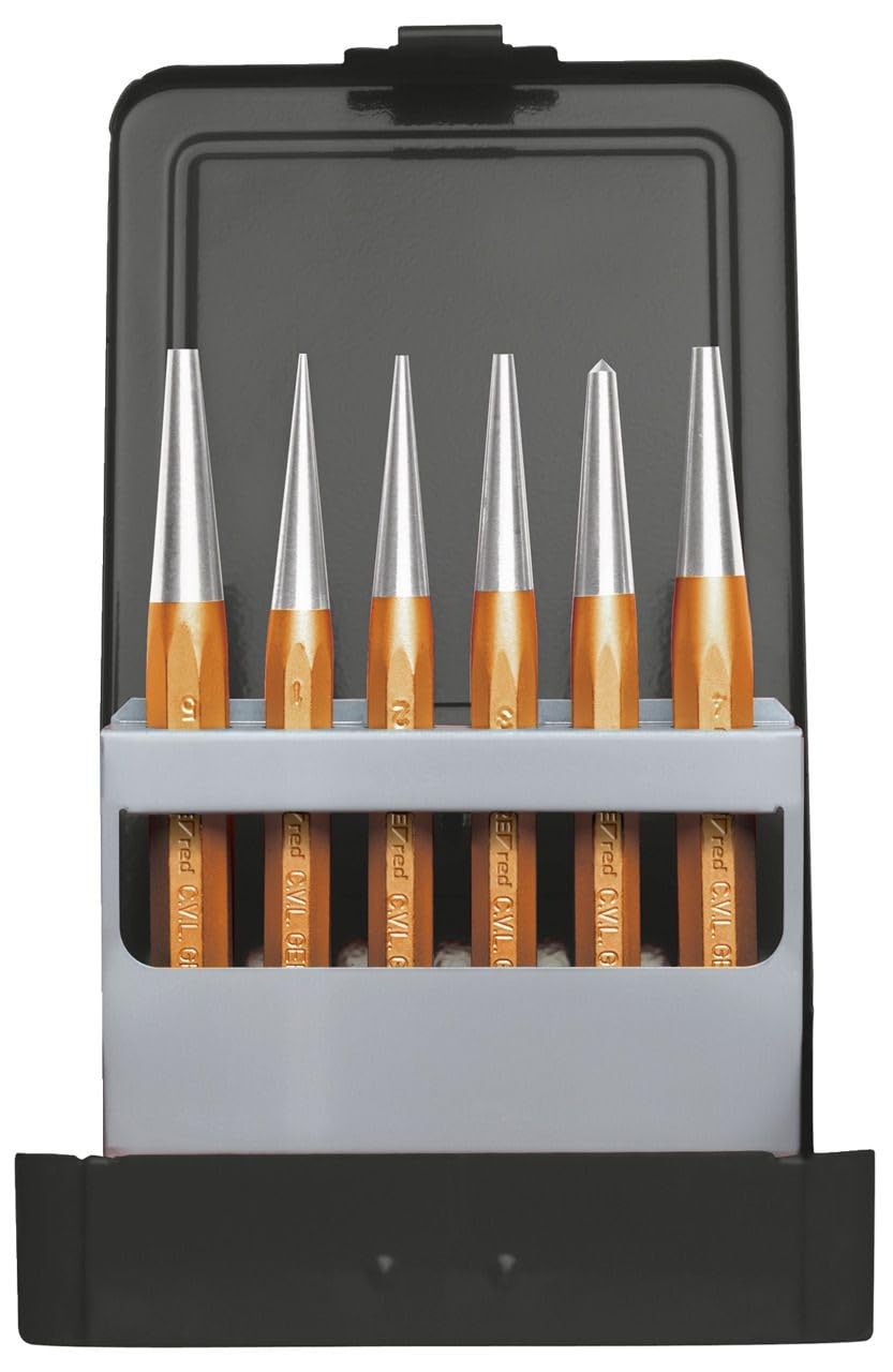 GEDORE Red Punch Set 6 Pieces Including Centre Punch