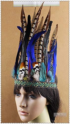 PULLANDSMILES Indian Sheikh Wild Africa Exaggerated Feather Headdress Indian War Bonnet Costumes Hand Made Costume Native American Headwear