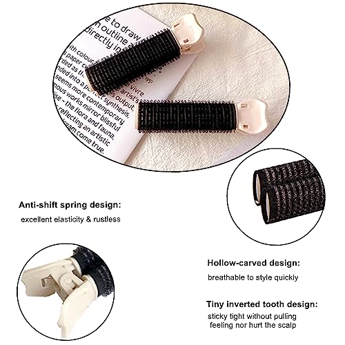 8pcs Hair Volumizing Clips, GetALift Instant Hair Volume Clip, Natural Hair Root Fluffy Clips, Hair Volumizer Clips for Women Girls, Velcro Curly Hair Clips for DIY Hair Styling Tool-Black