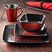 American Atelier 5906-16-RB Yardley 16 Piece Square Dinnerware Set Red
