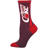 Socksmith Women's Cherry Coke Socks | Retro Soda Cotton Crew - One Size
