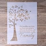DIY Decorative Stencil Template for Painting on Walls Furniture Crafts (Family Tree)