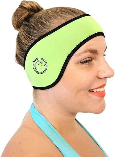 SwimCell Neoprene Headband 4mm Ear Protection Reversible Adjustable Green