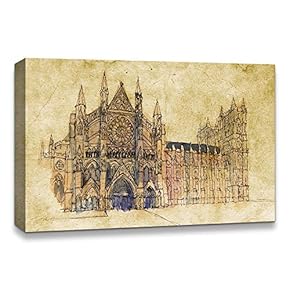 Canvas Wall Art Freehand Sketching of Scenery Pictures Home Wall Decorations for Bedroom Living Room Paintings Canvas Prints Framed - 12x18 inches