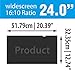 SenseAGE Anti-Blue Light Privacy Screen Protector Filter for Widescreen Monitor 24 inch 16:10 (20.39″ x 12.74″/517.9 x 323.5mm) Sceptre/ Samsung/ HP/ LG/ Acer/ ASUS/ Dell/ Benq/ AOC/ ViewSonic & PCthumb 2