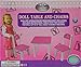 Matty's Toy Stop 18 Inch Doll Furniture Pink/White Wooden Table and Chairs Set with Placemats (Floral Design) - Fits American Girl Dolls