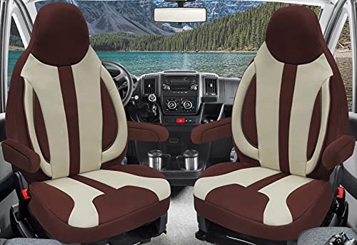 BREMER SITZBEZUEGE Made-To-Measure Driver Protective Covers, Seat Covers Compatible with Ducato, Weinsberg, Adria, Dethleffs Motorhome Accessories, Set of 2 Protective Covers Incl. Armrest Covers,